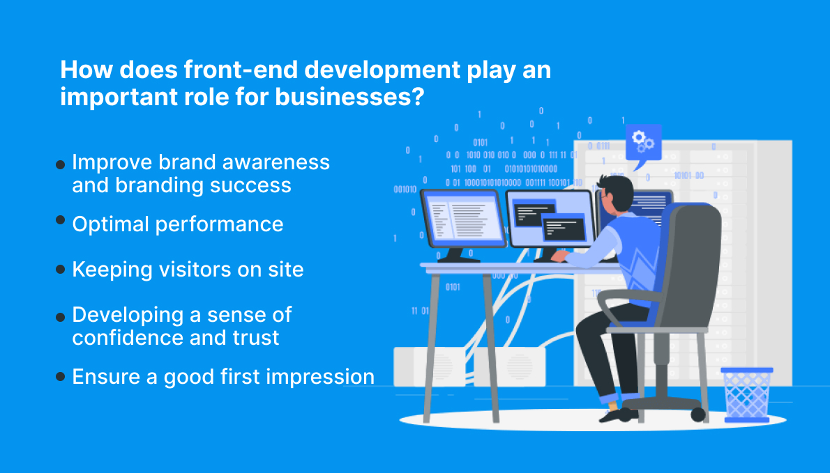 How does front-end development play an important role for businesses